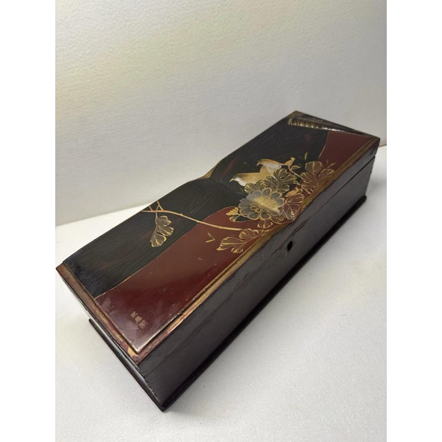 Antique Japanese Shikki Lacquer Box, 1920s For Sale - Image 6 of 13