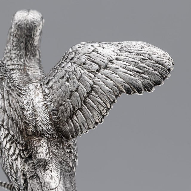 Vintage 20th Century English Silver Ornamental Pheasants, 1972, Set of 2 For Sale - Image 16 of 18