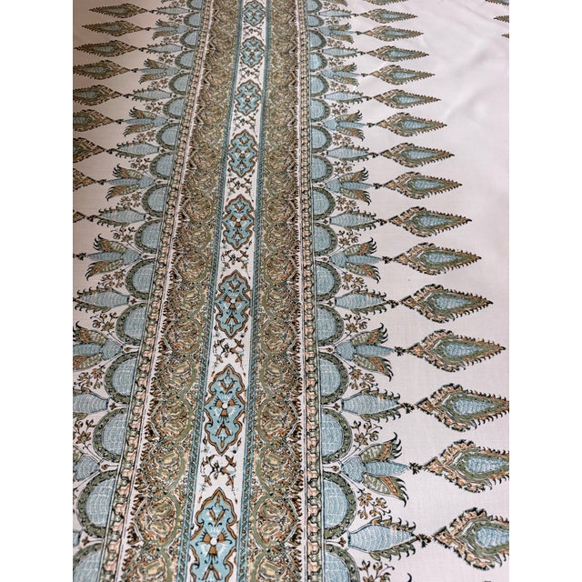 Jacobean Thibaut F936408 Akola Stripe Seaglass and Gold Fabric 17 Yards For Sale - Image 3 of 9