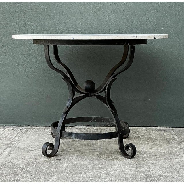 Vintage Wrought Iron Dining Table With Stone Top For Sale - Image 12 of 12