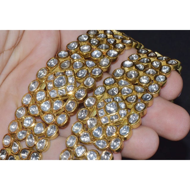 Estate 22K Solid Gold Natural Diamond Enamel Bangles Bracelets For Sale In Dallas - Image 6 of 10