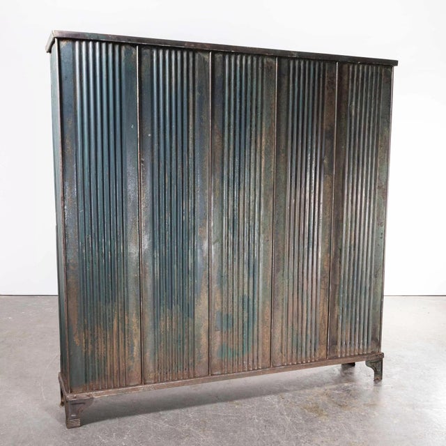 Green Five Door Locker by Strafor for Forge De Strasbourg, 1930s For Sale - Image 3 of 16
