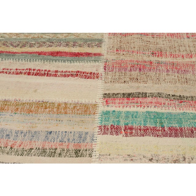 Rug & Kilim’s Patchwork Kilim Runner in Polychromatic Stripes For Sale In New York - Image 6 of 7
