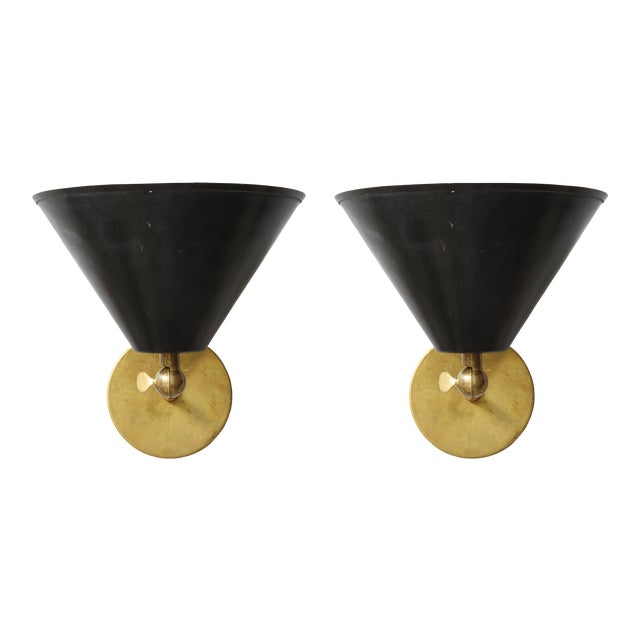 Bespoke Brass Sconces Inspired by Midcentury Design - a Pair For Sale