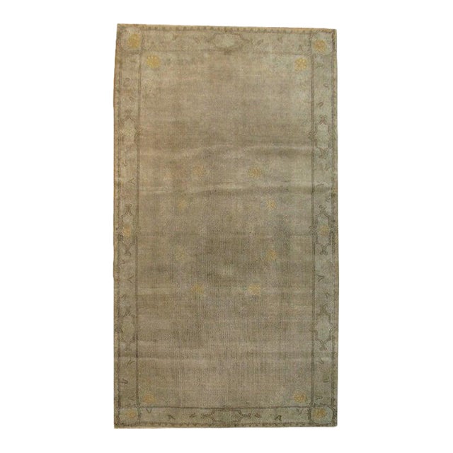 Mid 20th Century Turkish Oushak Brown Rug For Sale