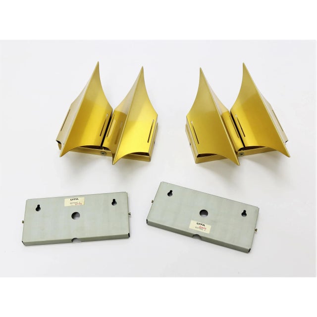 Metal Scandinavian Model Gothic II Brass Sconces from Lyfa, 1960s, Set of 2 For Sale - Image 7 of 9