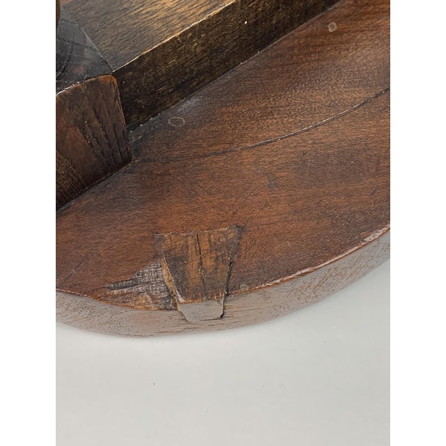 Mid-Century French Carved Oak Side Table with Lotus Motif, 1950s For Sale - Image 17 of 18