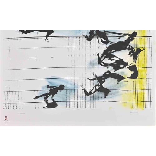 Fotofinish is a lithograph realized by Sergio Barletta in 2008. It belongs to the Suite "Olympic Games Beijing 2008"...