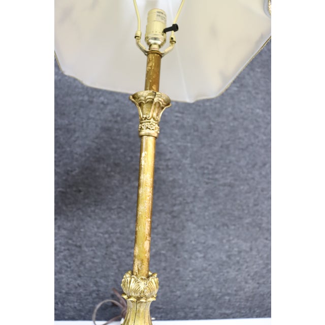 Gold Gold Gilt-Stick Lamps/Pair For Sale - Image 8 of 13