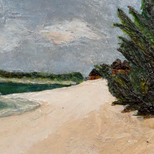 Original Coastal Beach Oil and Wax Painting on Canvas For Sale In Tampa - Image 6 of 11