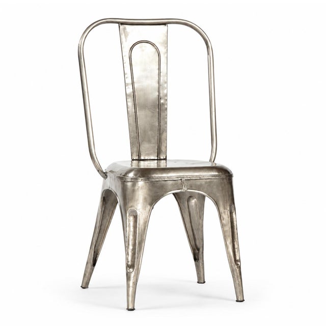 Crafted from iron with a beautifully weathered, hand-finished character, this vintage-inspired dining chair brings an...