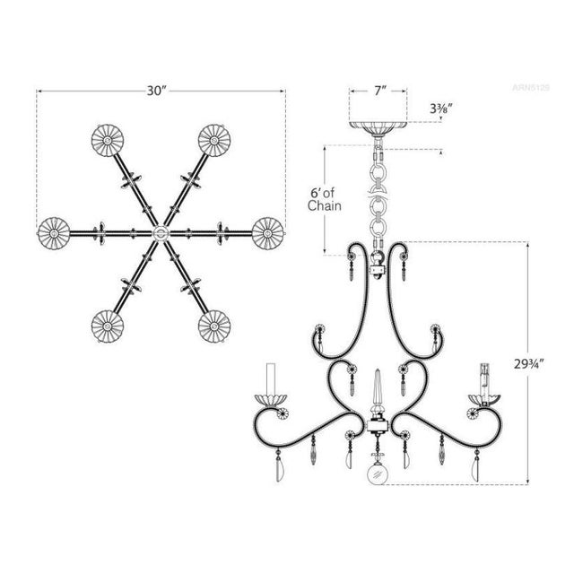 Traditional AERIN for Visual Comfort Signature Montmartre Medium Chandelier in Hand-Rubbed Antique Brass with Crystal For Sale - Image 3 of 3