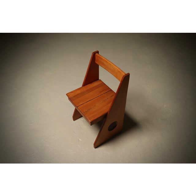 Brown Pine Accent Chair by Gilbert Marklund for Furusnickarn AB, 1970s For Sale - Image 8 of 10