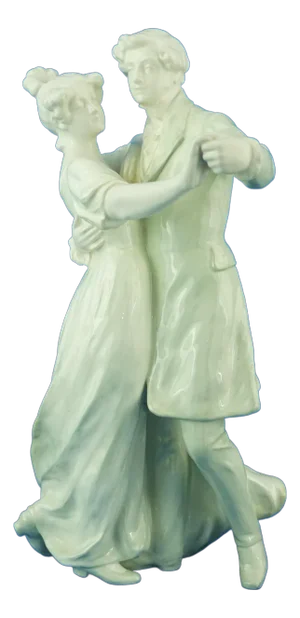 Large Art Nouveau Sculpture Depicting a Dancing Couple by E. Tell for Goldscheider, Austria, Early 1900s