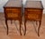 1880s Antique French Louis XV Walnut & Satinwood Marquetry Inlay Pair Nightstands / Bedside Tables For Sale - Image 9 of 18