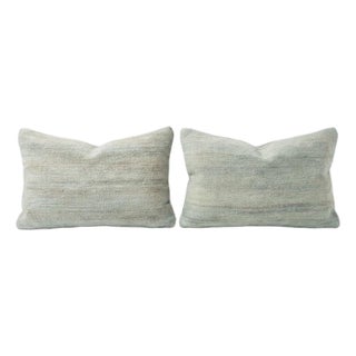 Modern Kilim Lumbar Pillow Cover 14'' X 20'' - Set of Two For Sale