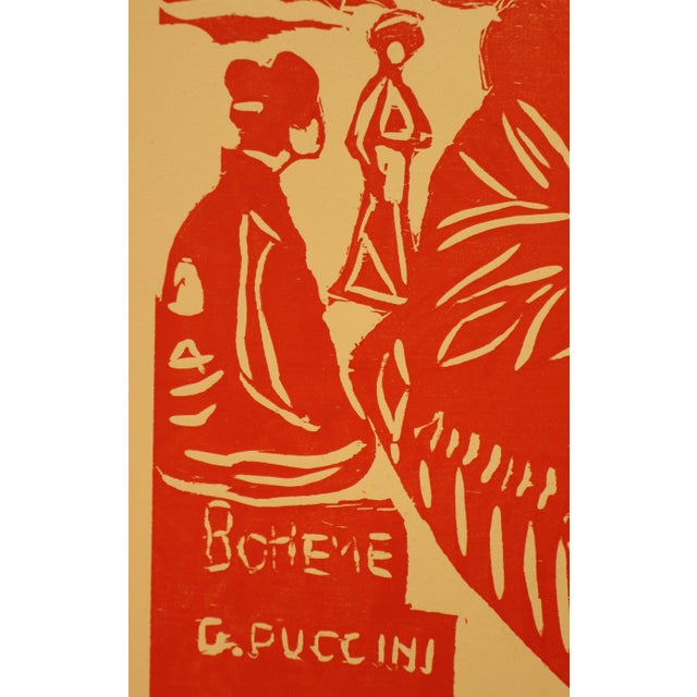 Black Bellora, Puccini's Tosca Bohème, 1970s, Lithograph, Framed For Sale - Image 8 of 17