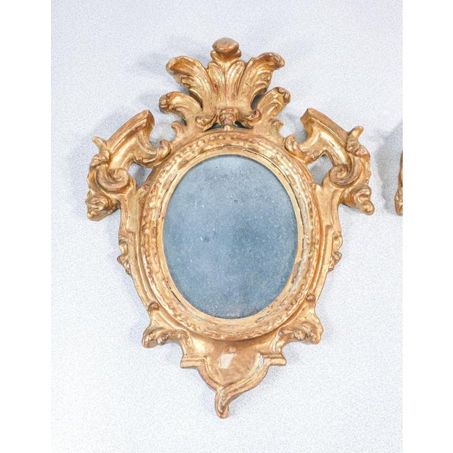 Pair of gilded ceramic mirrors in the louis xv style. Late 18th century, early 19th century period late 18th century,...