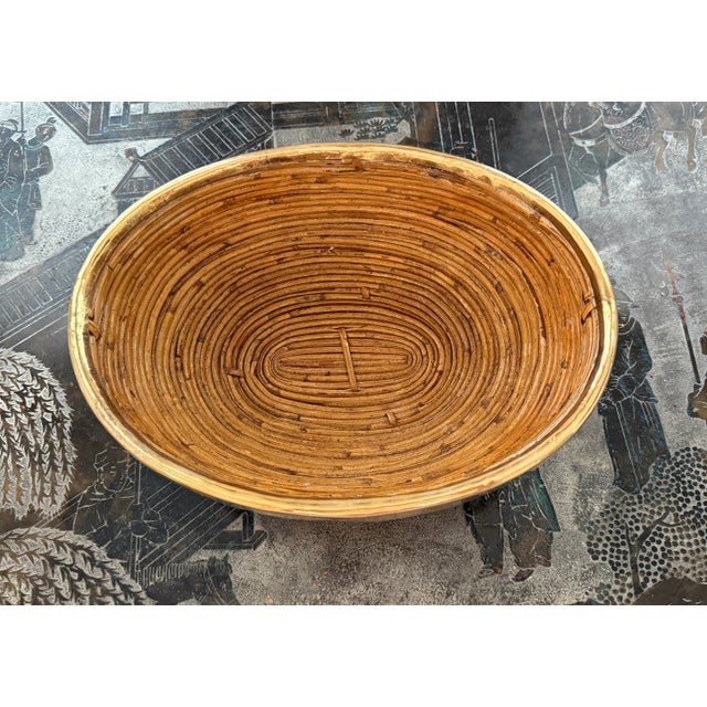Crespi Style Large Oval Brass Banded Bowl For Sale - Image 9 of 9