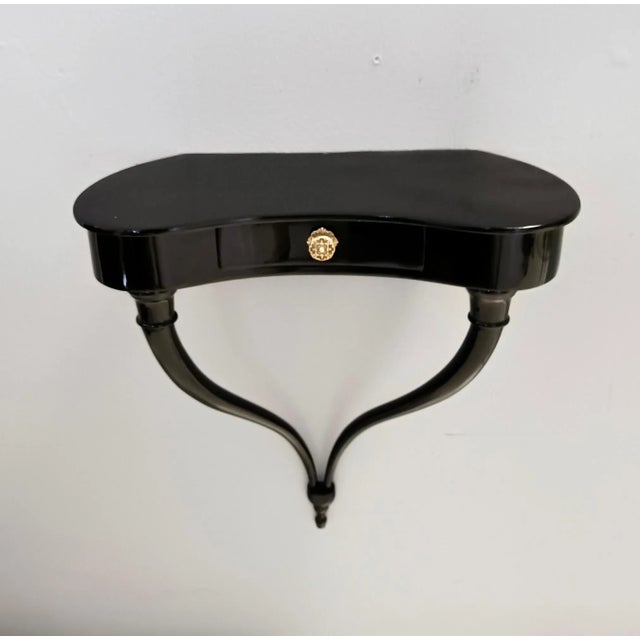 Black Black Wall-Mounted Console Tables by Guglielmo Ulrich, 1950s, Set of 2 For Sale - Image 8 of 18