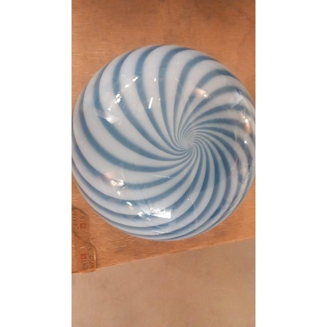 Contemporary Italian Green and White Oval Pendant in Murano Glass For Sale - Image 12 of 14