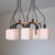 Italian Six-Light Chandelier in Brass, Black Metal and Opaline Glass, 1950s For Sale - Image 12 of 16