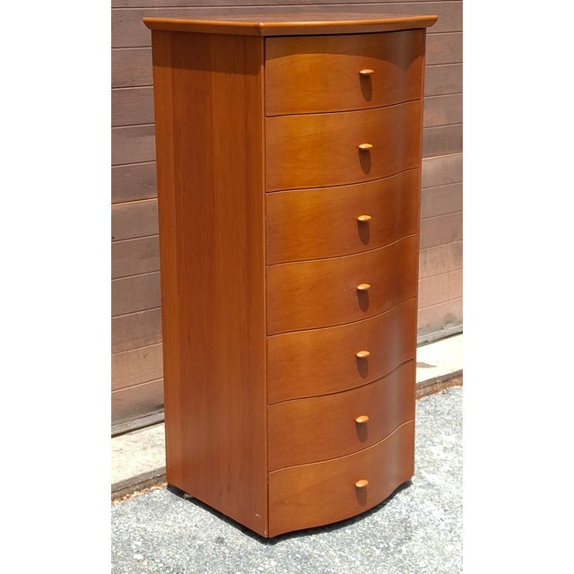 Mid-Century Modern Late 20th Century Scandinavian Modern Style Italian Cherry Osiery Lingerie Chest of Drawers For Sale - Image 3 of 12
