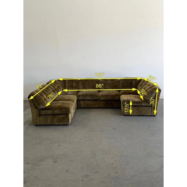 Limited Edition: Lugo Modular Sofa in Green Chenille For Sale - Image 12 of 18