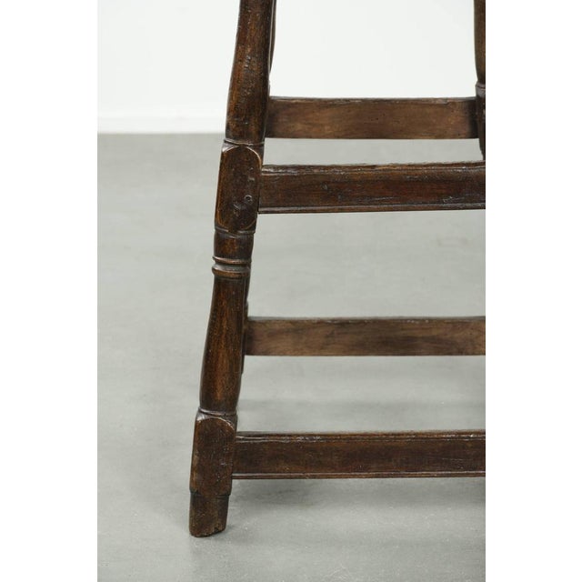 Antique English Oak Stool, 1700s For Sale - Image 10 of 11