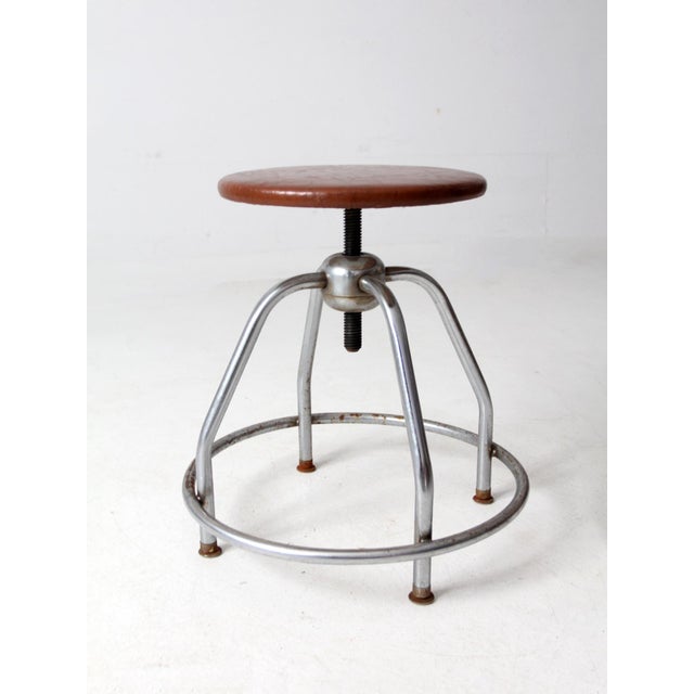 Mid Century Swivel Seat Stool For Sale - Image 6 of 12