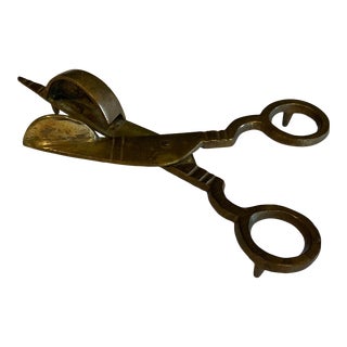 Mid-Century Solid Brass Candle Snuffer Scissors For Sale