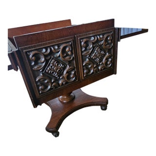 1970s Mid Century Spanish Revival Petite Dry Bar Cabinet For Sale