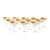 Set of 12 Mid-Century Modernist Gilt Rimmed Martini Glasses by Dorothy Thorpe For Sale