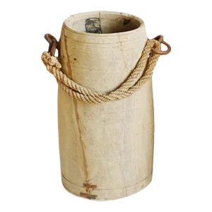 Vintage India Bleached Wood Milk Pot