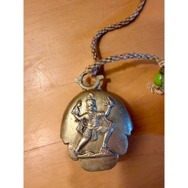 Metal Mid-20th Century Indian Brass Hindu Deity Hanging Bells - Pair For Sale - Image 7 of 10
