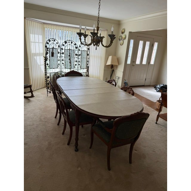 Carl Forslund Cherry Dining Table With Six Chairs and Custom Table Pads For Sale - Image 9 of 15