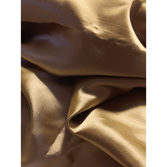The House of Scalamandre Last call.1980s Scalamandre Gold Silk Satin Fabric-2+ Yards For Sale - Image 4 of 10