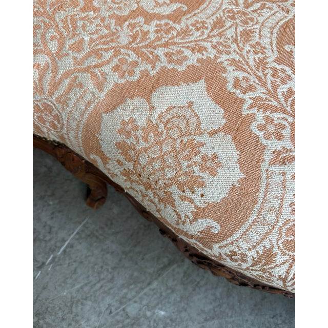 Pink Antique Louis XV Two-Seater Bench For Sale - Image 8 of 10