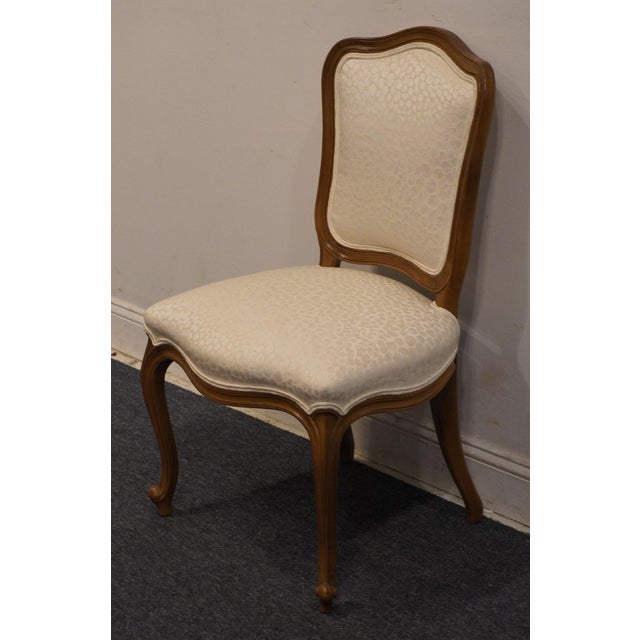 Drexel Drexel Furniture Country French Provincial Style Upholstered Dining Side Chair For Sale - Image 4 of 8