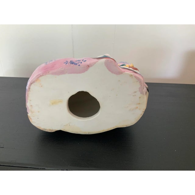 White Porcelain Hand Painted Hotei Buddah Statue For Sale - Image 8 of 9