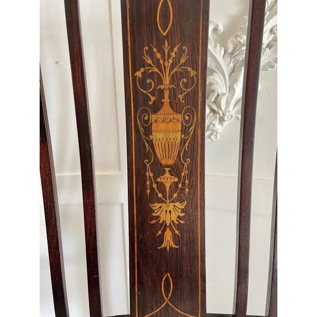 Edwardian Mahogany Inlaid Dining Chairs, 1900s, Set of 4 For Sale - Image 6 of 13