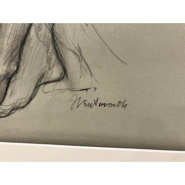 Vintage Charcoal Nude Drawing For Sale - Image 4 of 4