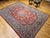 Persian Vintage Persian Isfahan Rug, Hand-Knotted Wool, Floral Pattern, Red & Blue, 9x12 For Sale - Image 3 of 16