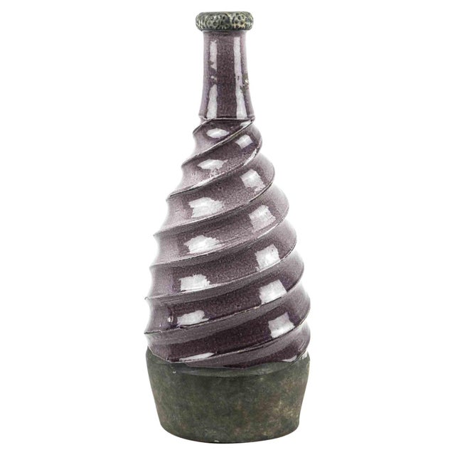Ceramic Vintage Violet Vase, 20th Century For Sale - Image 7 of 7