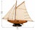 Large Vintage Wooden 1930 Yacht Sailboat Model With Canvas Sails & Brass Details For Sale - Image 4 of 4