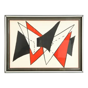 Original C.1963 Alexander Calder Lithograph Print Derriere Le Miroir #141 Stabiles