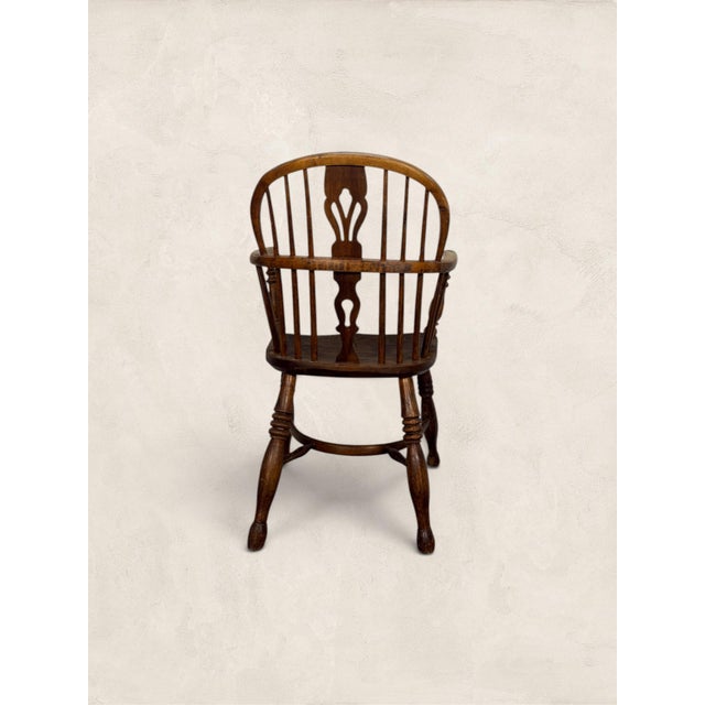 Wood Mid 19th Century Antique English Oak Windsor Chair For Sale - Image 7 of 9