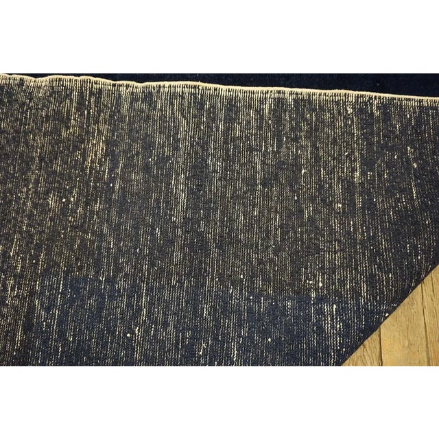 1920s Blue Navy Vase Minimalist Antique Chinese Peking Knotted Wool Rug Carpet For Sale - Image 12 of 15