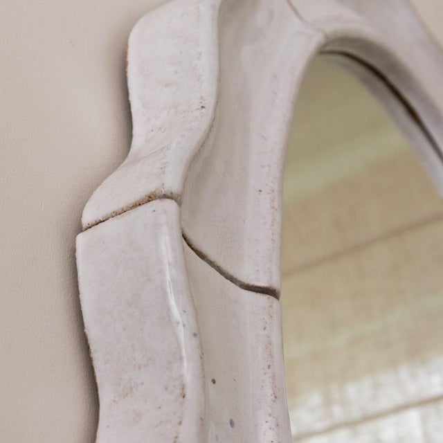 Oval Ceramic Scalloped Mirror For Sale In Los Angeles - Image 6 of 8