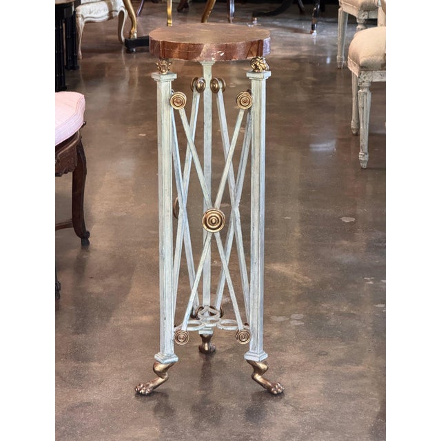 Italian Regency Plant Stand With Painted Top For Sale - Image 3 of 11
